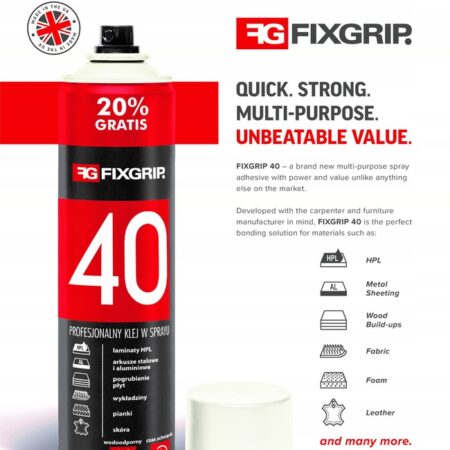 FIXGRIP 40 - klej kontaktowy spray 600 ml