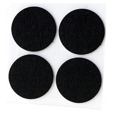 Podkładki filcowe samoprzylepne, okrągłe, brązowe 40 mm, czarne - 4 szt.