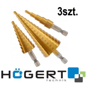 HOGERT HT6D325 wierteła stopniowe zestaw 4-32 mm, 3szt.