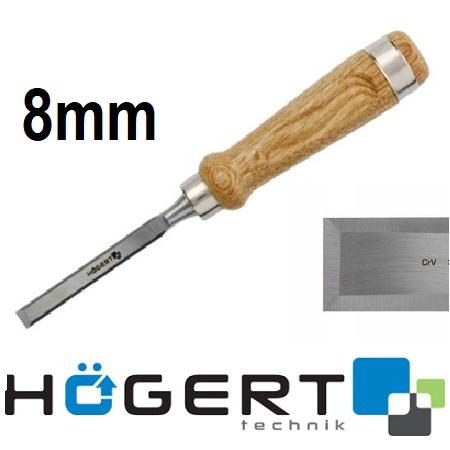 Hogert HT3B841 Dłuto 8 mm drewniana rękojeść